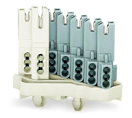 267-166 - Female connector; without ground contact; with snap-in mounting feet; 6-pole; 1,00 mm²; white
