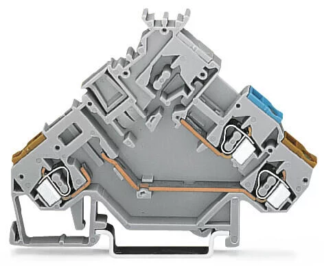 280-565 - 2-conductor actuator terminal block; with colored conductor entries; 2.5 mm²; CAGE CLAMP®; 2,50 mm²; gray