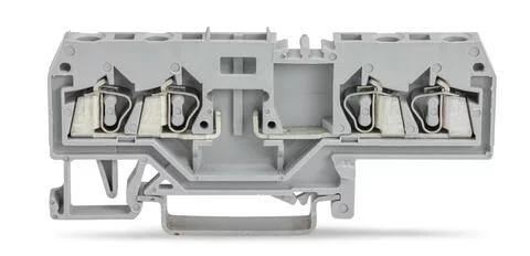 280-686 - 4-conductor carrier terminal block; for DIN-rail 35 x 15 and 35 x 7.5; 2.5 mm²; CAGE CLAMP®; 2,50 mm²; gray