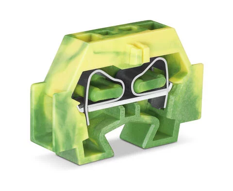 262-327 - 2-conductor terminal block; without push-buttons; without protruding snap-in mounting foot; 1-pole; for terminal strips with snap-in mounting feet; 4 mm²; CAGE CLAMP®; 4,00 mm²; green-yellow