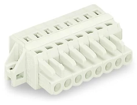 721-109/027-000 - 1-conductor female connector; CAGE CLAMP®; 2.5 mm²; Pin spacing 5 mm; 9-pole; 100% protected against mismating; clamping collar; 2,50 mm²; light gray