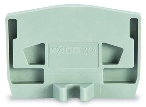 264-363 - End plate; with fixing flange; 4 mm thick; light gray