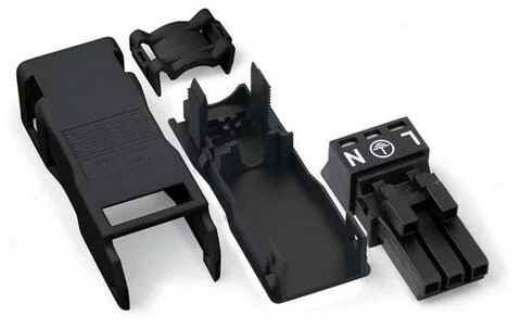 890-103 - Socket; with strain relief housing; 3-pole; Cod. A; 1,50 mm²; black