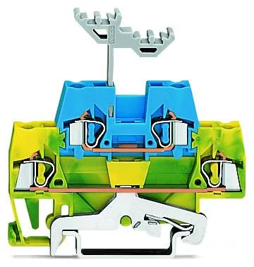 280-537 - Double-deck terminal block; Ground conductor/through terminal block; 2.5 mm²; with marker carrier; for DIN-rail 35 x 15 and 35 x 7.5; CAGE CLAMP®; 2,50 mm²; green-yellow/blue