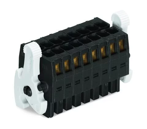 713-1108/037-000 - 1-conductor female connector, 2-row; CAGE CLAMP®; 1.5 mm²; Pin spacing 3.5 mm; 16-pole; 100% protected against mismating; Levers; 1,50 mm²; black