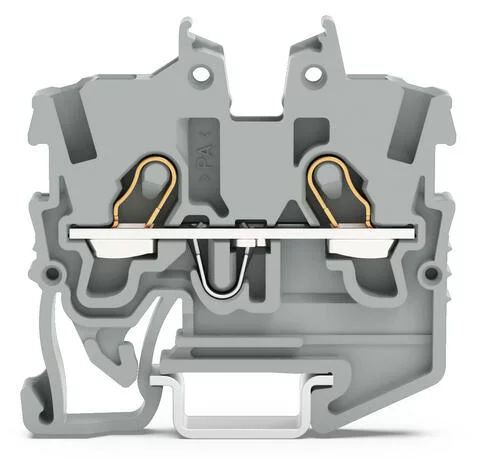 2050-1201 - TOPJOB®S miniature feedthrough terminal block; DIN-15 rail mount; 2-conductor; 3.5 mm wide; gray