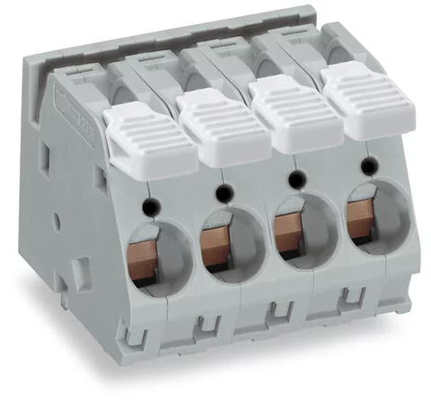 2716-156 - PCB terminal block; lever; 16 mm²; Pin spacing 10 mm; 6-pole; CAGE CLAMP®; commoning option; 16,00 mm²; gray