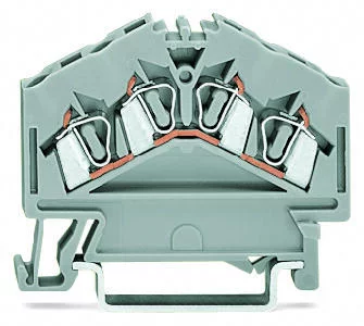 280-946 - 4-conductor through terminal block; 2.5 mm²; center marking; for DIN-rail 35 x 15 and 35 x 7.5; CAGE CLAMP®; 2,50 mm²; orange