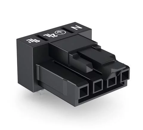 890-804/011-000 - Socket for PCBs; angled; 4-pole; Cod. A; black