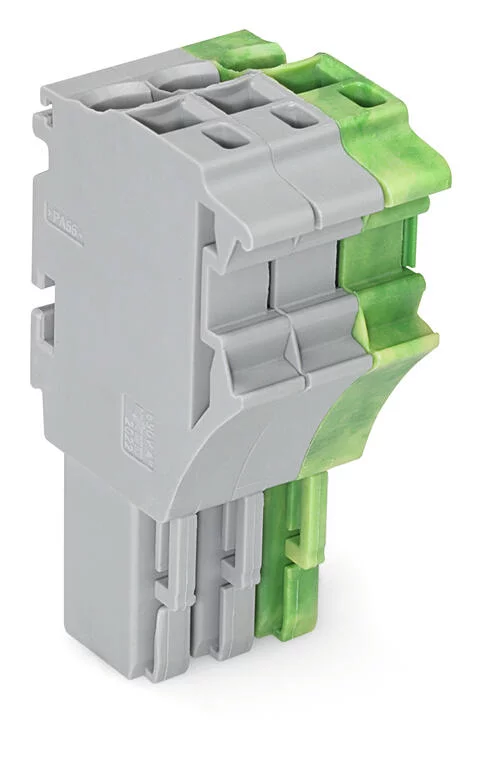 2022-103/000-036 - 1-conductor female connector; Push-in CAGE CLAMP®; 4 mm²; Pin spacing 5.2 mm; 3-pole; 4,00 mm²; gray, green-yellow