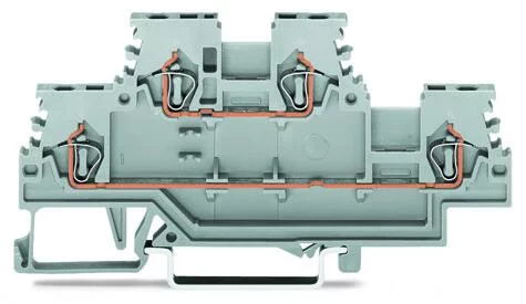 279-501 - Double-deck terminal block; Through/through terminal block; L/L; for DIN-rail 35 x 15 and 35 x 7.5; 1.5 mm²; 1,50 mm²; gray