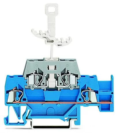 280-526 - Double-deck disconnect/through terminal block; with jumper slot; 4-conductor; 5 mm wide; gray/blue