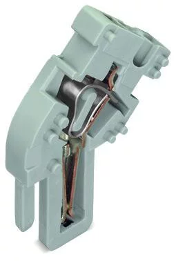 769-515 - End module for 1-conductor female connector; angled; CAGE CLAMP®; 4 mm²; Pin spacing 5 mm; 1-pole; coding finger; 4,00 mm²; gray
