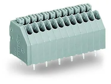 250-414 - PCB terminal block; push-button; 0.5 mm²; Pin spacing 2.5 mm; 14-pole; Push-in CAGE CLAMP®; 0,50 mm²; gray