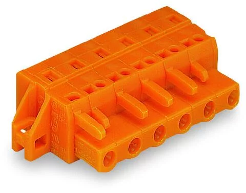 231-704/031-000 - 1-conductor female connector; CAGE CLAMP®; 2.5 mm²; Pin spacing 7.62 mm; 4-pole; clamping collar; 2,50 mm²; orange