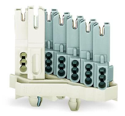 267-177 - Female connector; with direct ground contact; with snap-in mounting feet; 7-pole; 1,00 mm²; white