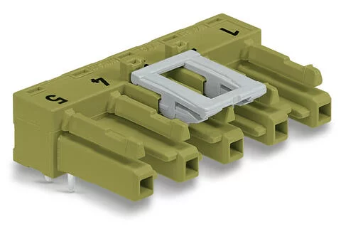 770-865/011-000 - Socket for PCBs; angled; 5-pole; Cod. B; light green