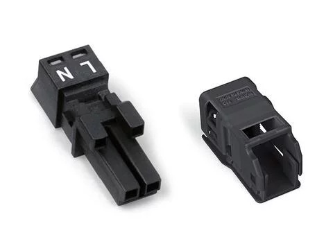 890-202/342-000 - Socket; with strain relief housing; 2-pole; Cod. A; 1,50 mm²; black