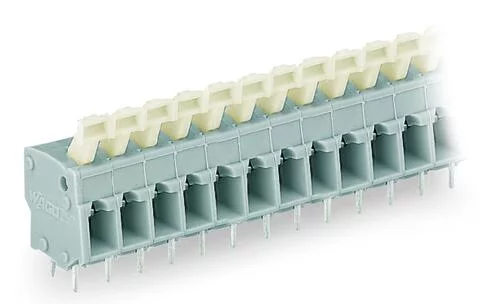 257-404 - PCB terminal block; push-button; 2.5 mm²; Pin spacing 5/5.08 mm; 4-pole; CAGE CLAMP®; commoning option; 2,50 mm²; gray