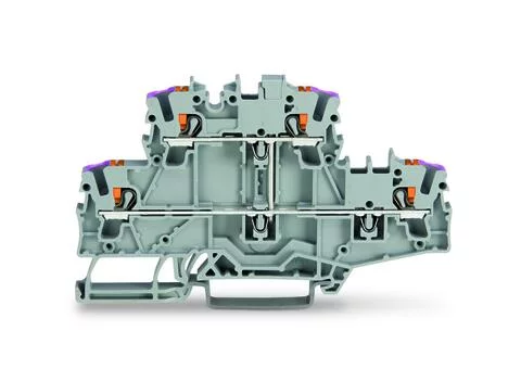 2202-2708 - TOPJOB®S double-deck terminal block with push-buttons; internally commoned; rail mount; 4-conductor; 5.2 mm wide; gray; 2202-2708 - TOPJOB®S double-deck terminal block with push-buttons; internally commoned; rail mount; 4-conductor; 5.2 mm wide; gray;