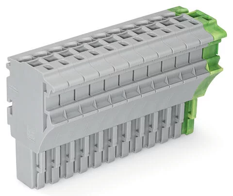 2022-112/000-036 - 1-conductor female connector; Push-in CAGE CLAMP®; 4 mm²; Pin spacing 5.2 mm; 12-pole; 4,00 mm²; gray, green-yellow