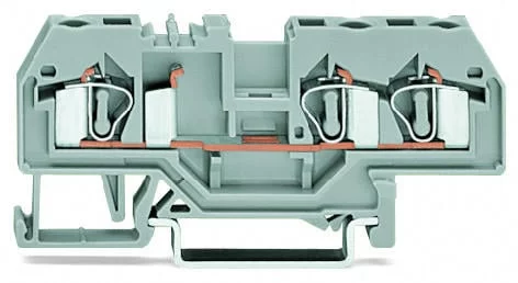 281-679 - 3-conductor through terminal block; 4 mm²; center marking; for DIN-rail 35 x 15 and 35 x 7.5; CAGE CLAMP®; 4,00 mm²; red