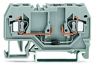 280-915/281-410 - Component terminal block; 2-conductor; with diode 1N4007; anode, left side; for DIN-rail 35 x 15 and 35 x 7.5; 2.5 mm²; CAGE CLAMP®; 2,50 mm²; gray