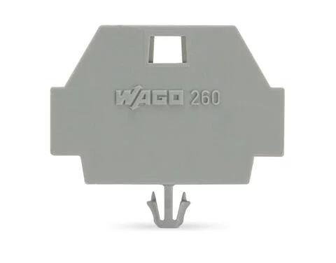 260-371 - End plate; with snap-in mounting foot; gray