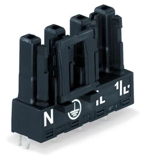 770-804 - Socket for PCBs; straight; 4-pole; Cod. A; black 770-804 - Socket for PCBs; straight; 4-pole; Cod. A; black
