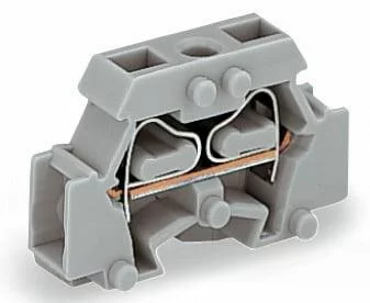 261-411 - 2-conductor terminal block; without push-buttons; with fixing flange; 1-pole; for screw or similar mounting types; Fixing hole 3.2 mm Ø; 2.5 mm²; CAGE CLAMP®; 2,50 mm²; gray