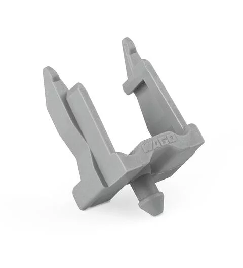 890-302 - Mounting carrier; 2-pole; for sockets and plugs; Plastic; gray