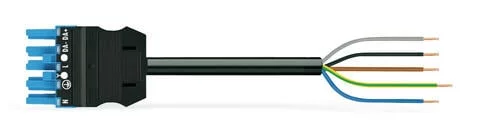 771-9985/116-501 - pre-assembled connecting cable; Eca; Socket/open-ended; 5-pole; Cod. I; H05Z1Z1-F 5G 1.5 mm²; 5 m; 1,50 mm²; blue 771-9985/116-501 - pre-assembled connecting cable; Eca; Socket/open-ended; 5-pole; Cod. I; H05Z1Z1-F 5G 1.5 mm²; 5 m; 1,50 mm²; blue