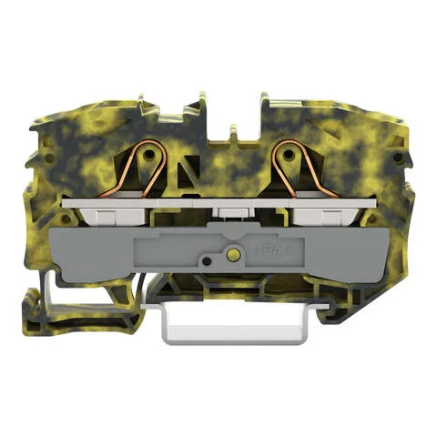 2016-1201/000-053 - TOPJOB®S feedthrough terminal block; rail mount; 2-conductor; 12 mm wide; dark gray-yellow