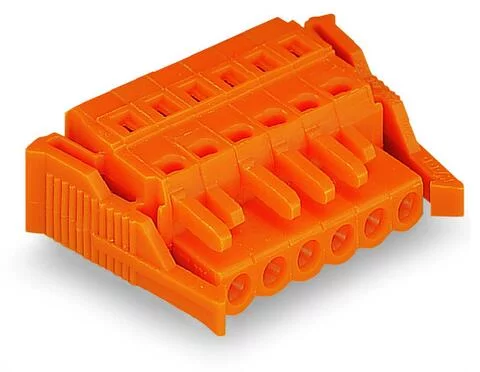 231-305/037-000 - Female plug; 5-pole; locking lever; 12 AWG max; pin spacing 5.08 mm; 1 conductor per pole; orange 231-305/037-000 - Female plug; 5-pole; locking lever; 12 AWG max; pin spacing 5.08 mm; 1 conductor per pole; orange