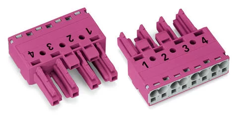 770-284 - Socket; 4-pole; Cod. B; 4,00 mm²; pink 770-284 - Socket; 4-pole; Cod. B; 4,00 mm²; pink
