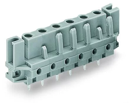 232-733/047-000 - THT female header; straight; Pin spacing 7.5 mm; 3-pole; Spacer flange; 0.6 x 1.0 mm solder pin; gray