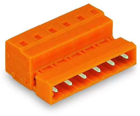 731-637 - 1-conductor male connector; CAGE CLAMP®; 2.5 mm²; Pin spacing 7.62 mm; 7-pole; 2,50 mm²; orange