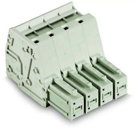 831-3103/133-000 - 1-conductor female connector; Push-in CAGE CLAMP®; 10 mm²; Pin spacing 7.62 mm; 3-pole; 100% protected against mismating; Gripping plate; 10,00 mm²; light gray