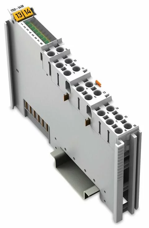 750-1418 - 8-channel digital input; 24 VDC; 0.2 ms; Low-side switching; 2-conductor connection