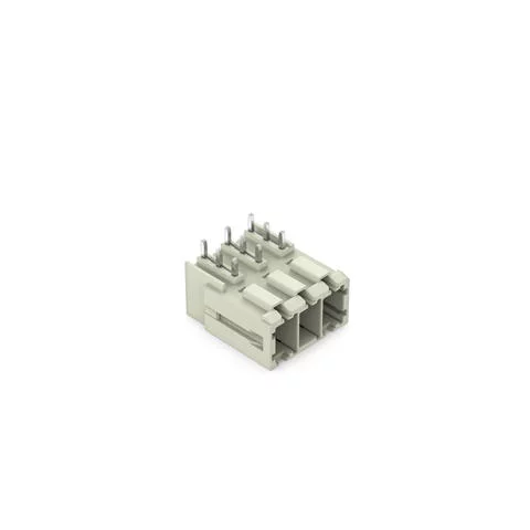 831-3643 - THT male header; 1.0 x 1.2 mm solder pin; angled; 100% protected against mismating; Pin spacing 7.62 mm; 3-pole; light gray