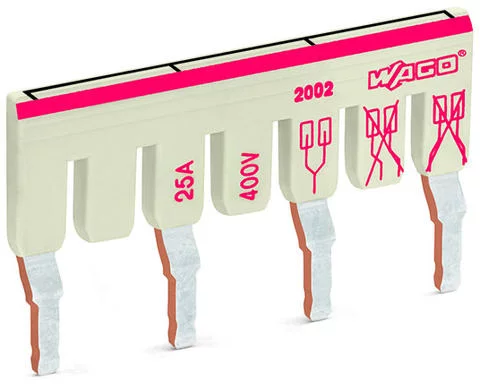 2002-477/011-000 - TOPJOB®S staggered jumper; for 2002 and 2003 series; insulated; 4-way (preconfigured 1-3-5-7); light-gray