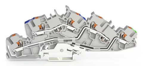 2205-7646 - Multilevel installation terminal block; with push-button; 4 mm²; N/L/PE; Push-in CAGE CLAMP®; 4,00 mm²; gray