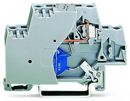 280-502/281-588 - Terminal block with varistor and end plate; with direct connection to DIN rail; 230 VAC