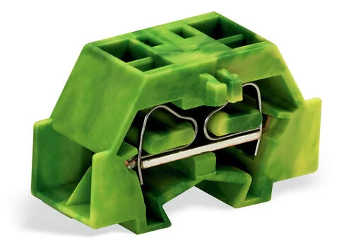261-337 - 4-conductor terminal block; without push-buttons; with fixing flange; 1-pole; for screw or similar mounting types; Fixing hole 3.2 mm Ø; 2.5 mm²; CAGE CLAMP®; 2,50 mm²; green-yellow