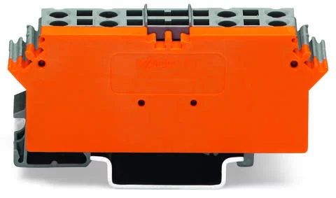 280-762 - Terminal block for pluggable modules; 4-pole; with 4-conductor terminal blocks; with marker carrier; with orange separator; for DIN-rail 35 x 15 and 35 x 7.5; 2.5 mm²; CAGE CLAMP®; 2,50 mm²; gray