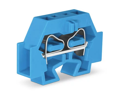 262-324 - Space-saving, 2-conductor end terminal block; without push-buttons; suitable for Ex i applications; without protruding snap-in mounting foot; 1-pole; for terminal strips with snap-in mounting feet; 4 mm²; CAGE CLAMP®; 4,00 mm²; blue