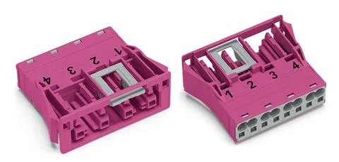 770-784 - WINSTA® through-panel socket (female); snap-in; 1/2/3/4 marking; 4-pole; pink 770-784 - WINSTA® through-panel socket (female); snap-in; 1/2/3/4 marking; 4-pole; pink
