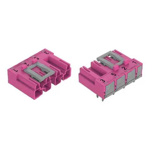 770-894/011-000/081-000 - Plug for PCBs; angled; 4-pole; Cod. B; pink