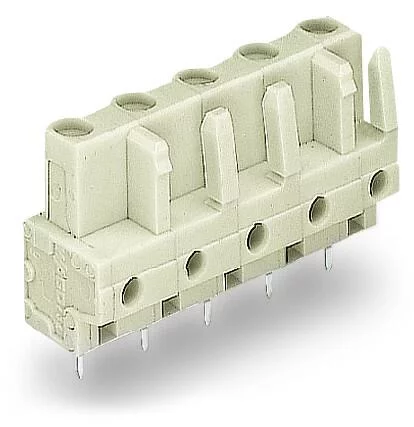 722-737 - THT female header; straight; Pin spacing 7.5 mm; 7-pole; 100% protected against mismating; 0.6 x 1.0 mm solder pin; light gray