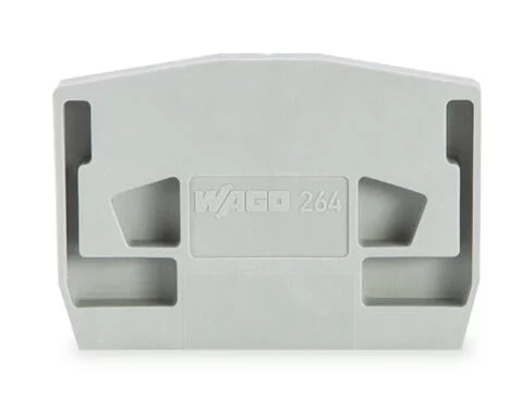 264-371 - End plate; for terminal blocks with snap-in mounting foot; 4 mm thick; gray